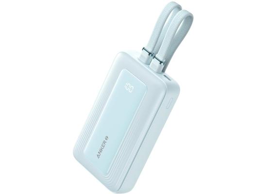 Anker Zolo Power Bank, 20,000mAh 30W Max Fast Portable Charger with Built-in USB-C and MFi Certified Lightning Cables, USB-C&A, Battery Pack for iPhone 16/15 Series, MacBook, Galaxy - Blue